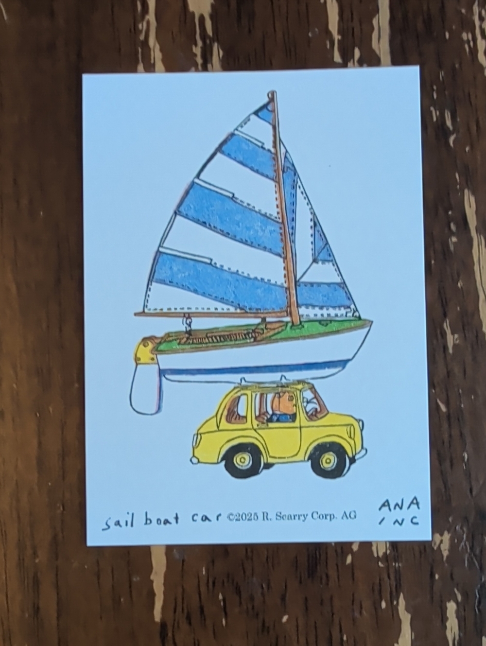 Inciardi Maine x R. Scarry Mini Print sail boat car
